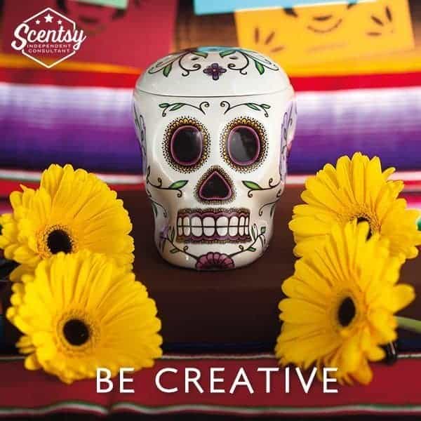 Scentsy Skull Warmer Sugar Skull Day of the Dead