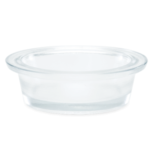 small clear glass dish