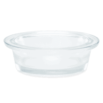 small clear glass dish