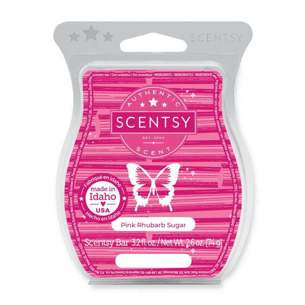 scentsy pink rhubarb sugar wax bar