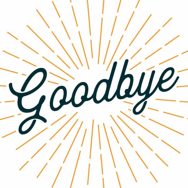 Goodbye Card with Light Rays