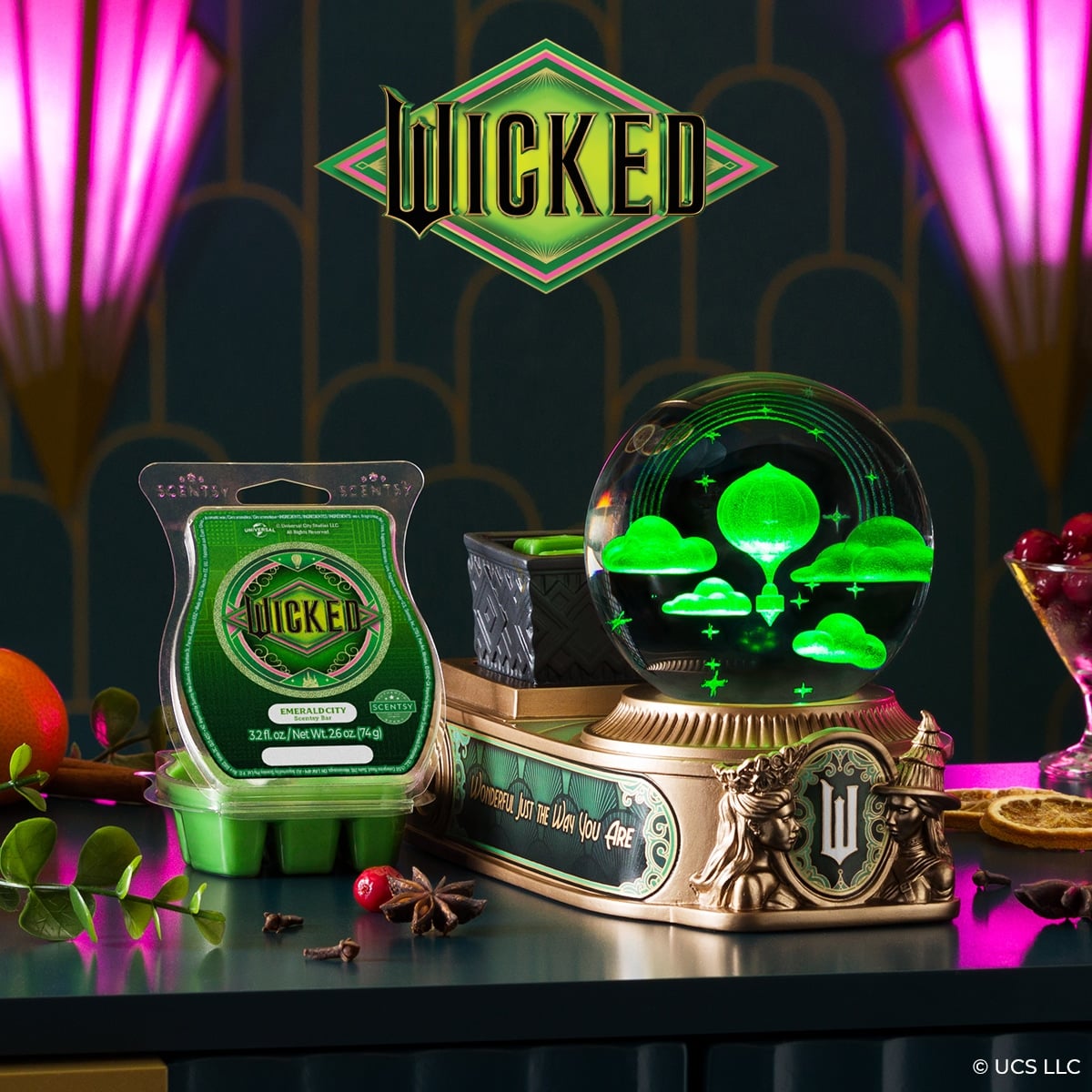 Scentsy Wicked Warmer EmeraldCity Wax Logo
