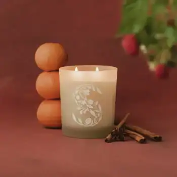 christmas cottage candle