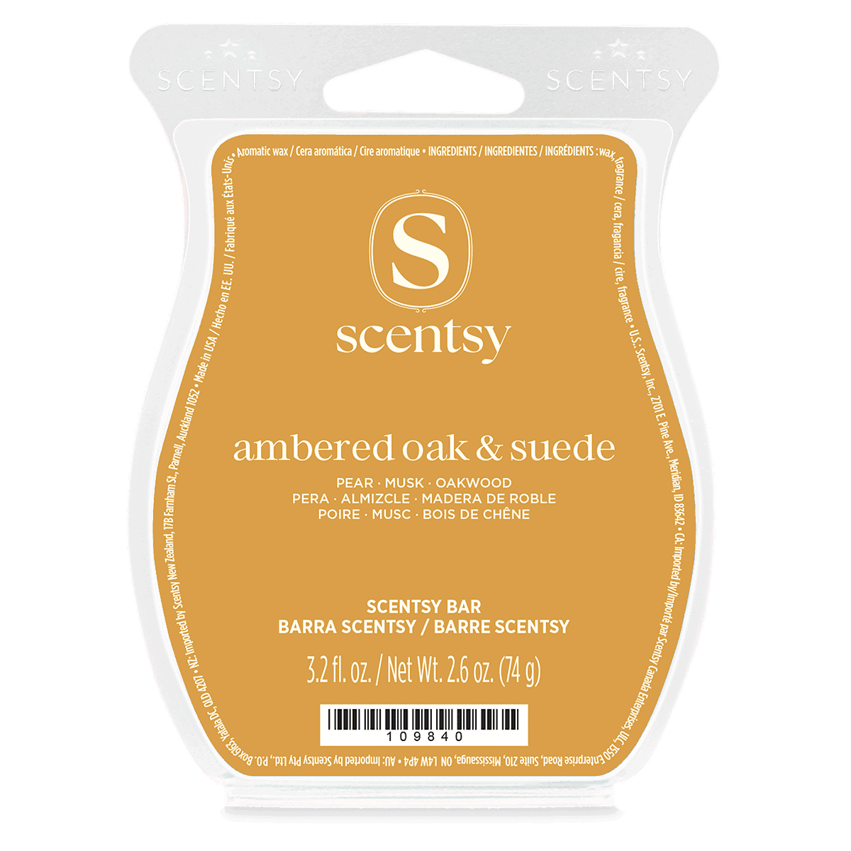 Ambered Oak & Suede Scentsy Bar