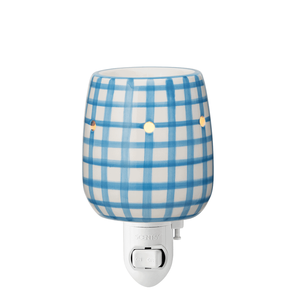 Cottage Gingham – Blue Scentsy Mini Warmer